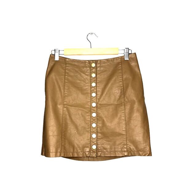 Free People Oh Snap Vegan Leather Button Front 6 - Picture 3 of 10